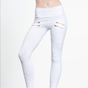 White varley palms leggings with zippers sz small